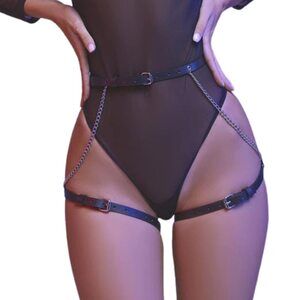Sexy Thigh Harness Chain For Women Adjustable Waist Chain Belt Punk Leg 7617
